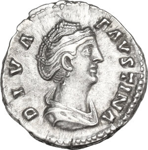 obverse: Diva Faustina I (after 141 AD). AR Denarius, 141 AD
