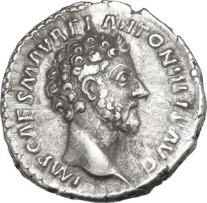 obverse: Marcus Aurelius (161-180). AR Denarius, 161 AD