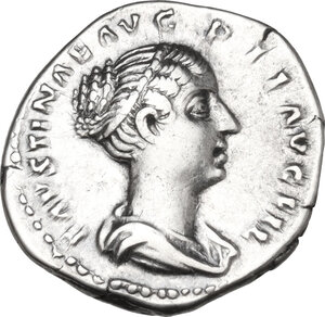 obverse: Faustina II (died 176 AD). AR Denarius, 145-161