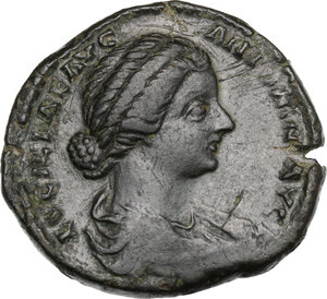 obverse: Lucilla, wife of Lucius Verus (died 183 AD). AE Sestertius, struck under Marcus Aurelius, 161-162 AD