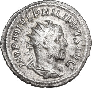 obverse: Philip I (244-249). AR Antoninianus, 247 AD