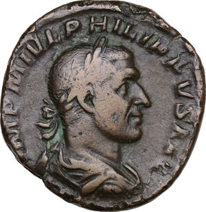 obverse: Philip I (244-249). AE Sestertius, Rome mint