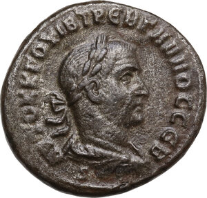 obverse: Trebonianus Gallus (251-253). BI Tetradrachm. Antioch mint (Seleukis and Pieria), 251 AD