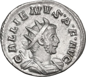 obverse: Gallienus (253-268). AR Antoninianus, Lugdunum mint, 258-259