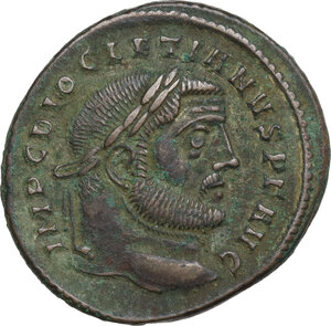 obverse: Diocletian (284-305). AE Follis, Ticinum mint, 298-299