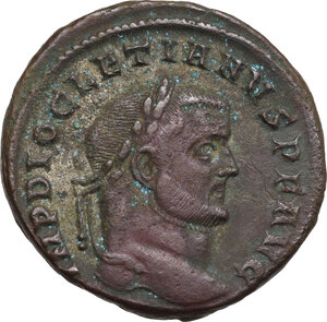 obverse: Diocletian (284-305). AE Follis, Aquileia mint, 296 AD