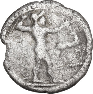 obverse: Bruttium, Kaulonia. AR Third Nomos-Drachm, c. 500-480 BC