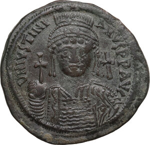 obverse: Justinian I (527-565). AE Follis, Constantinople mint, dated RY XII (538-539)