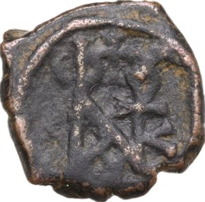obverse: Justin II (565-578). AE Pentanummium, Thessalonica mint