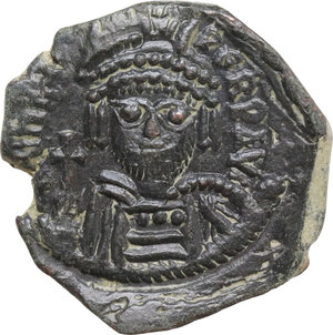 obverse: Heraclius (610-641). AE Half Follis, Nicomedia mint, dated RY 3 (612-613)