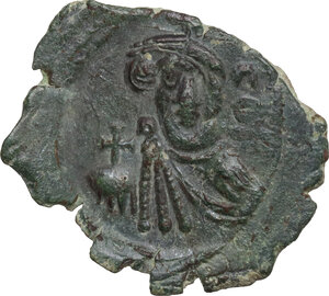 obverse: Constans II (641-668). AE Follis, Syracuse mint, 674-648