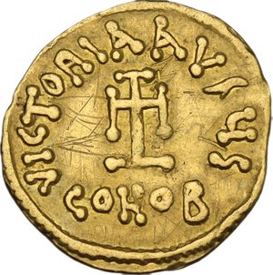 reverse: Constantine IV, Pogonatus (668-685). AV Tremissis, Constantinople mint