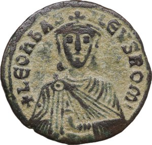 obverse: Leo VI the Wise (886-912). AE Follis. Constantinople mint