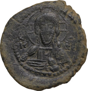 obverse: Time of Romanus IV (1068-1071). AE Follis, Constantinople mint