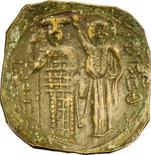 reverse: Manuel I Comnenus (1143-1180). Debased AV Aspron Trachy, Constantinople mint, 1143-1180