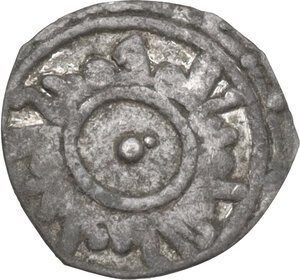reverse: Fatimids.  Al Mu izz (341-365 AH/ 935-975 DC). AR 1/16 Dirham or Kharruba, (Siqiliiya)