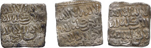 obverse: Muwahhiduns (Almohad). Lot of three (3) AR Dirhams with unidentified mint name