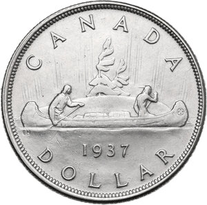 reverse: Canada.  George VI (1936-1952). Dollar 1937