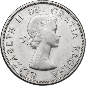 obverse: Canada.  Elizabeth II (1952 -). Dollar 1957