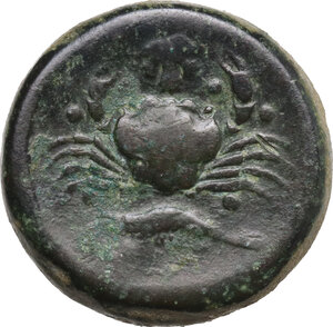 reverse: Akragas. AE Hemilitron, end of 5th century-406 BC