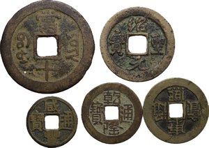 obverse: China. Multiple lot of 5 (five) coins. SOLD AS IS NO RETURNS