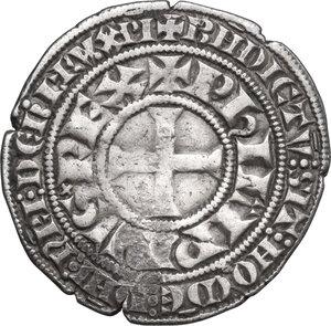 obverse: France.  Philippe IV, the Fair (1285-1314). . Gros Tournois à l O rond