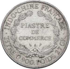 reverse: French Indochina. AR Piastre du commerce 1913