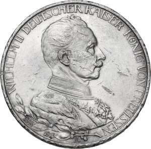 obverse: Germany.  Wilhelm II (1891-1918). AR 3 Mark , Berlin mint, 1913 A