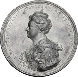 obverse: Great Britain.  Anne Stuart (1665-1714), queen of Great Britain. . Pewter 