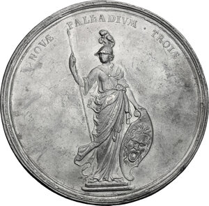 reverse: Great Britain.  Anne Stuart (1665-1714), queen of Great Britain. . Pewter 