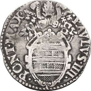 obverse: Italy.  Paul IV (1555-1559) Giampietro Carafa. AR Giulio, Ancona mint