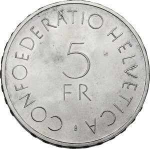 reverse: Switzerland.  Confederazione. AR 5 francs 1963