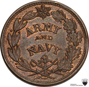 reverse: USA.  Patriotic Civil War. AE Token 1863