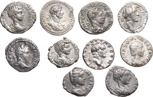 obverse: The Roman Empire. Multiple lot of ten (10) unclassified AR Denarii