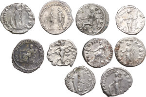 reverse: The Roman Empire. Multiple lot of ten (10) unclassified AR Denarii