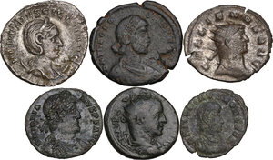 obverse: The Roman Empire. Multiple lot of six (6) unclassified BI/AE coins