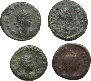obverse: The Roman Empire. Multiple lot of four (4) unclassified late Roman AE denominations