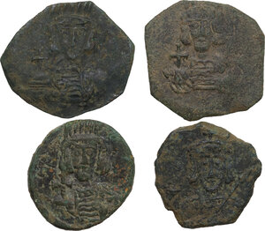 obverse: The Byzantine Empire. Multiple lot of four (4) AE unclassified coins