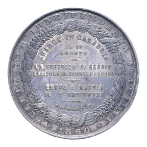 obverse: MEDAGLIA GIUSEPPE GARIBALDI 1860 GUERRA PER L INDIPENDENZA ITALIANA MB. 58,03 GR. 50,5 MM. CON SCATOLA BB-SPL (COLPETTI)