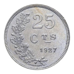reverse: LUSSEMBURGO 25 CENTIMES 1927 NI. 5,48 GR. qFDC