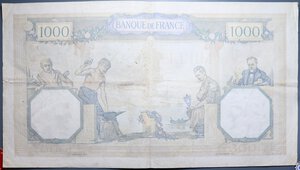 obverse: FRANCIA 1000 FRANCS 26/8/1937 BB+