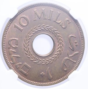 reverse: PALESTINA 10 MILS 1943 CU. 6,50 GR. MS 61 (SIGILLATA CLASSICAL COIN GRADING AA550111)
