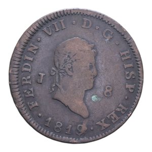 reverse: SPAGNA FERDINANDO VII 8 MARAVEDIS 1819 CU. 10,32 GR. qBB/BB