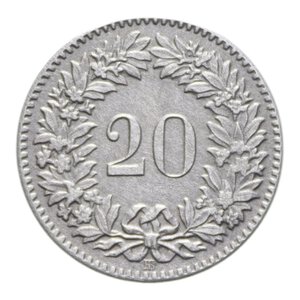 reverse: SVIZZERA 20 RAPPEN 1850 BB NI. 3,10 GR. BB