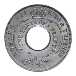 reverse: AFRICA WEST BRITISH 1/10 PENNY 1908 NI. 2,01 GR. FDC