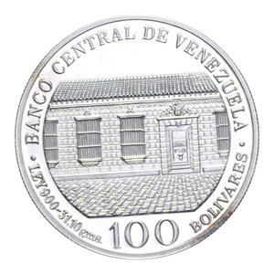 reverse: VENEZUELA 100 BOLIVARE 1983 SIMON BOLIVAR AG. 31,10 GR. PROOF