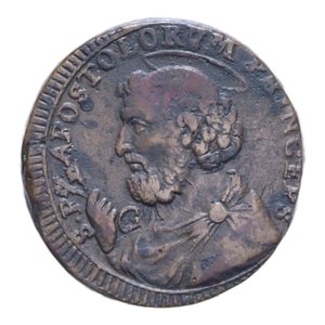 obverse: ANCONA PIO VI (1775-1779) 2 1/2 BAIOCCHI 1796 SAMPIETRINO CU. 17,19 GR. BB+