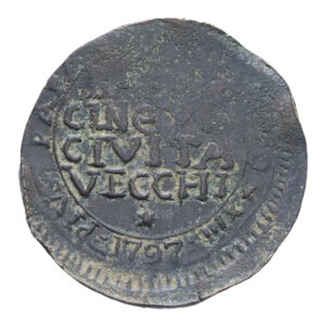 reverse: CIVITAVECCHIA PIO VI (1775-1779) 5 BAIOCCHI 1797 MADONNINA CU. 14,64 GR. qBB