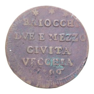 reverse: CIVITAVECCHIA PIO VI (1775-1779) 2 1/2 BAIOCCHI 1796 SAMPIETRINO CU. 13,68 GR. qBB