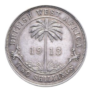 reverse: AFRICA WEST BRITISH 2 SHILLINGS 1913 AG. 11,27 GR. BB-SPL/qSPL